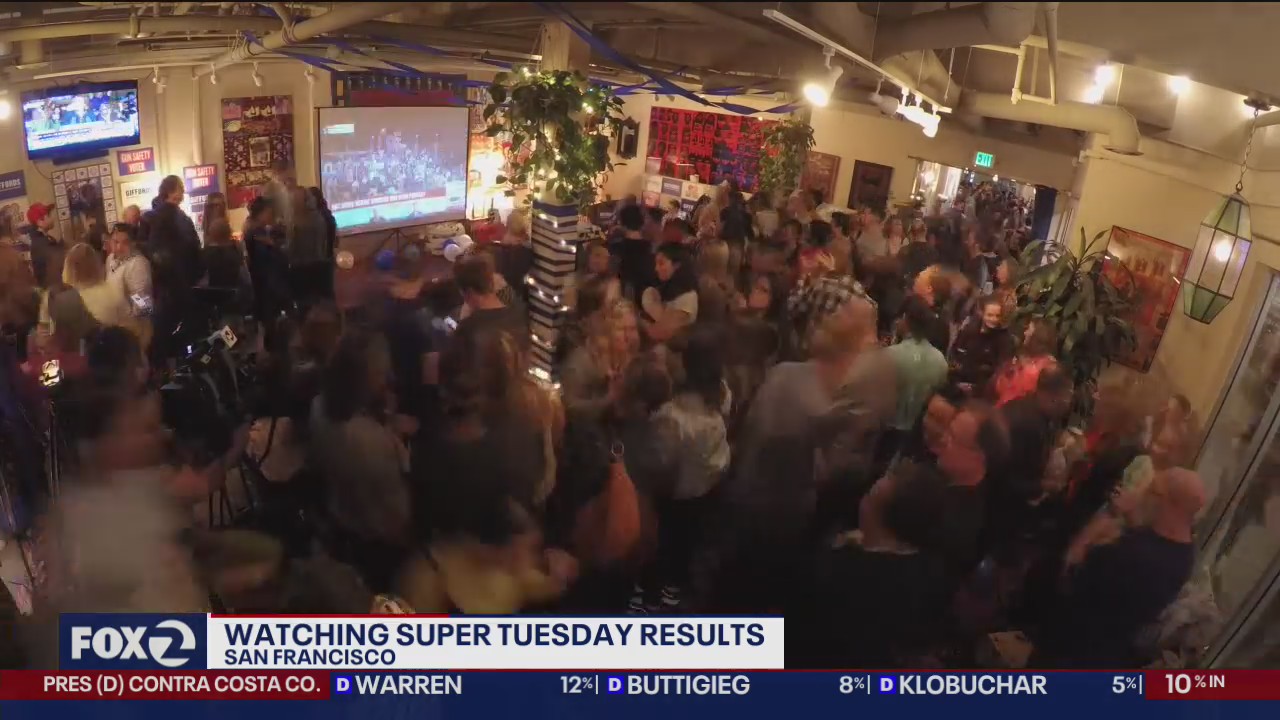 Supporters of different presidential candidates gather in SF for big watch party