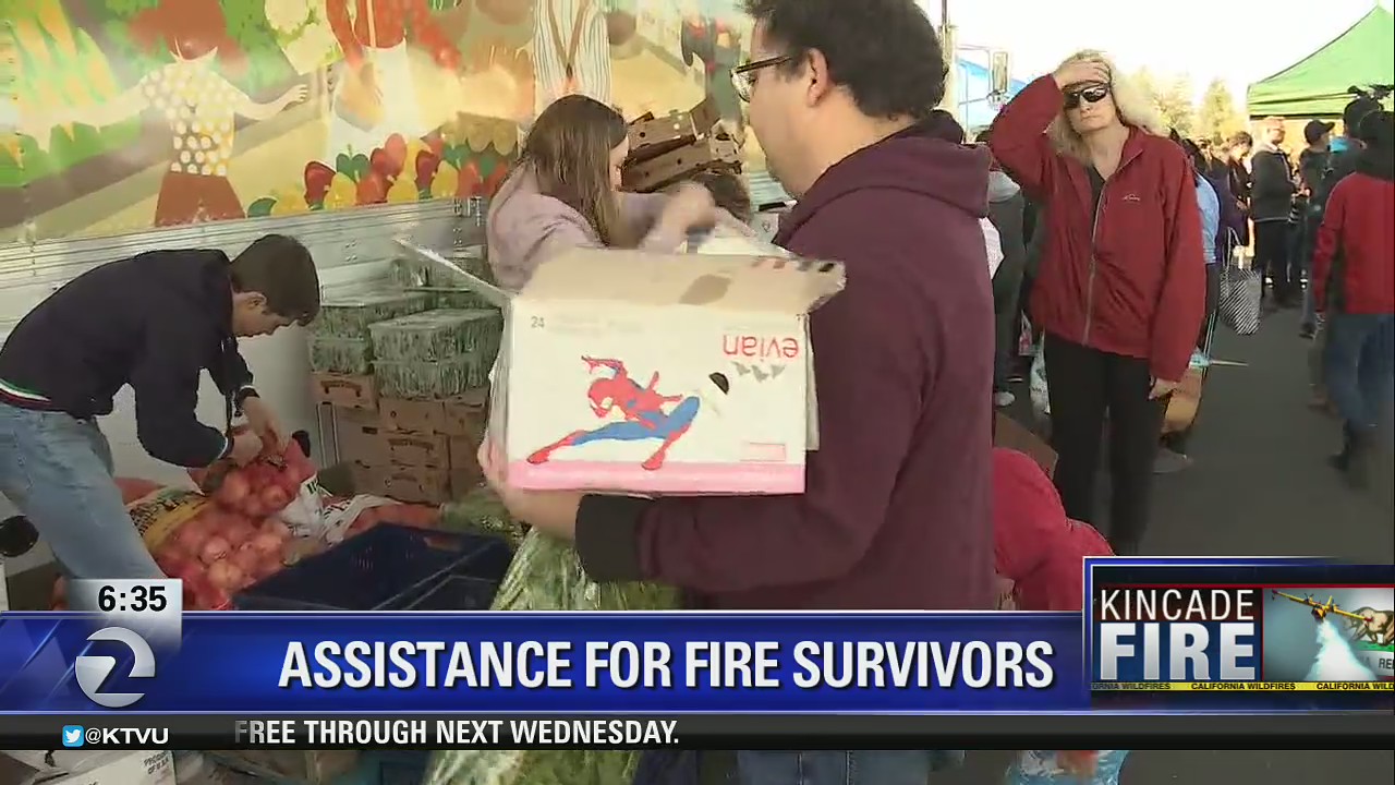 Food drives for fire survivors