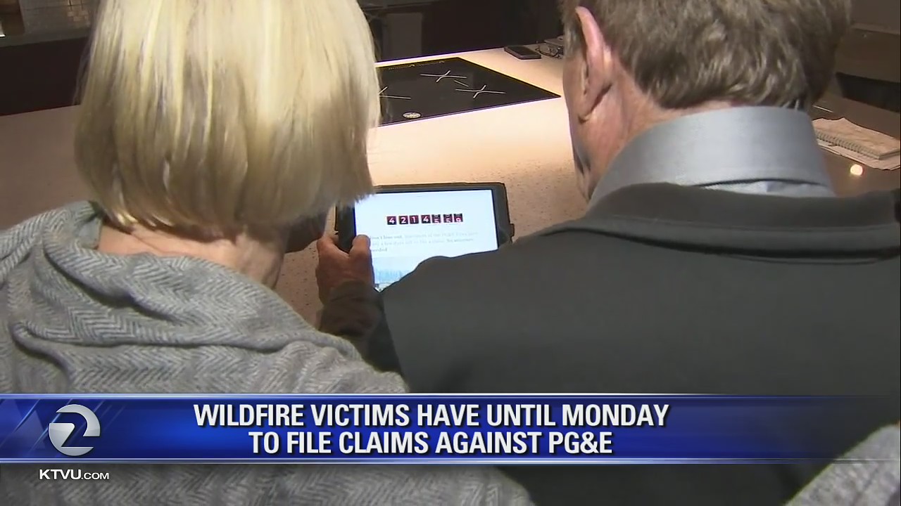 Wildfire victims have until Monday to file claims against Pacific Gas and Electric Company