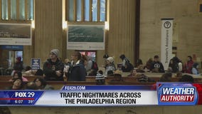 Rail travel only hampered by traffic attempting to arrive at 30th St Station