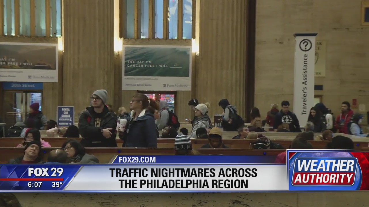 Rail travel only hampered by traffic attempting to arrive at 30th St Station