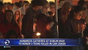 Vigil held in Dublin to honor 3 teens killed in car crash