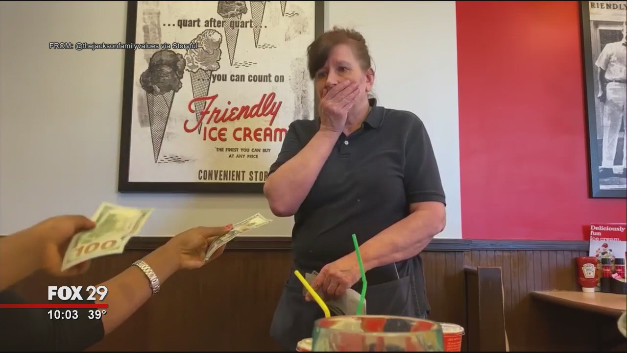 Generous customers help share the spirit of Christmas for one restaurant server in Bucks County