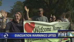 Residents cheer now that evacuation warnings are being lifted in Kincade Fire