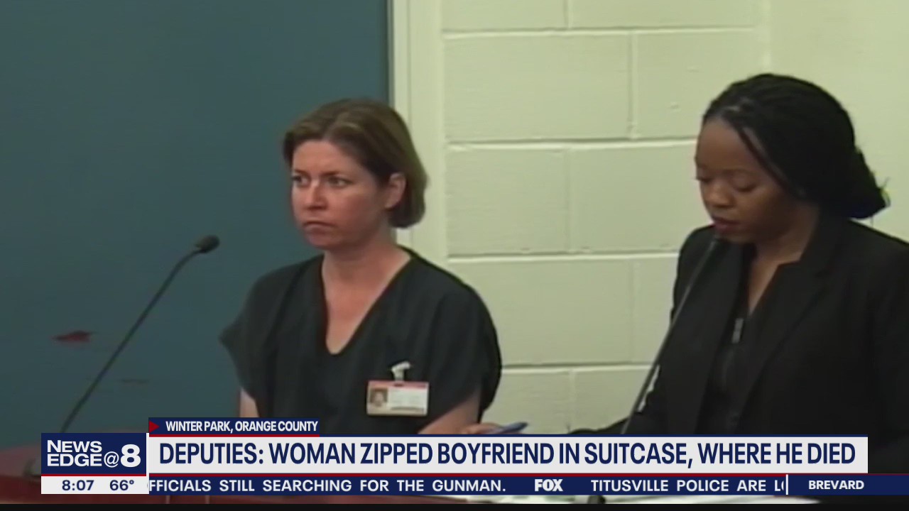 Deputies say woman zipped boyfriend inside suitcase