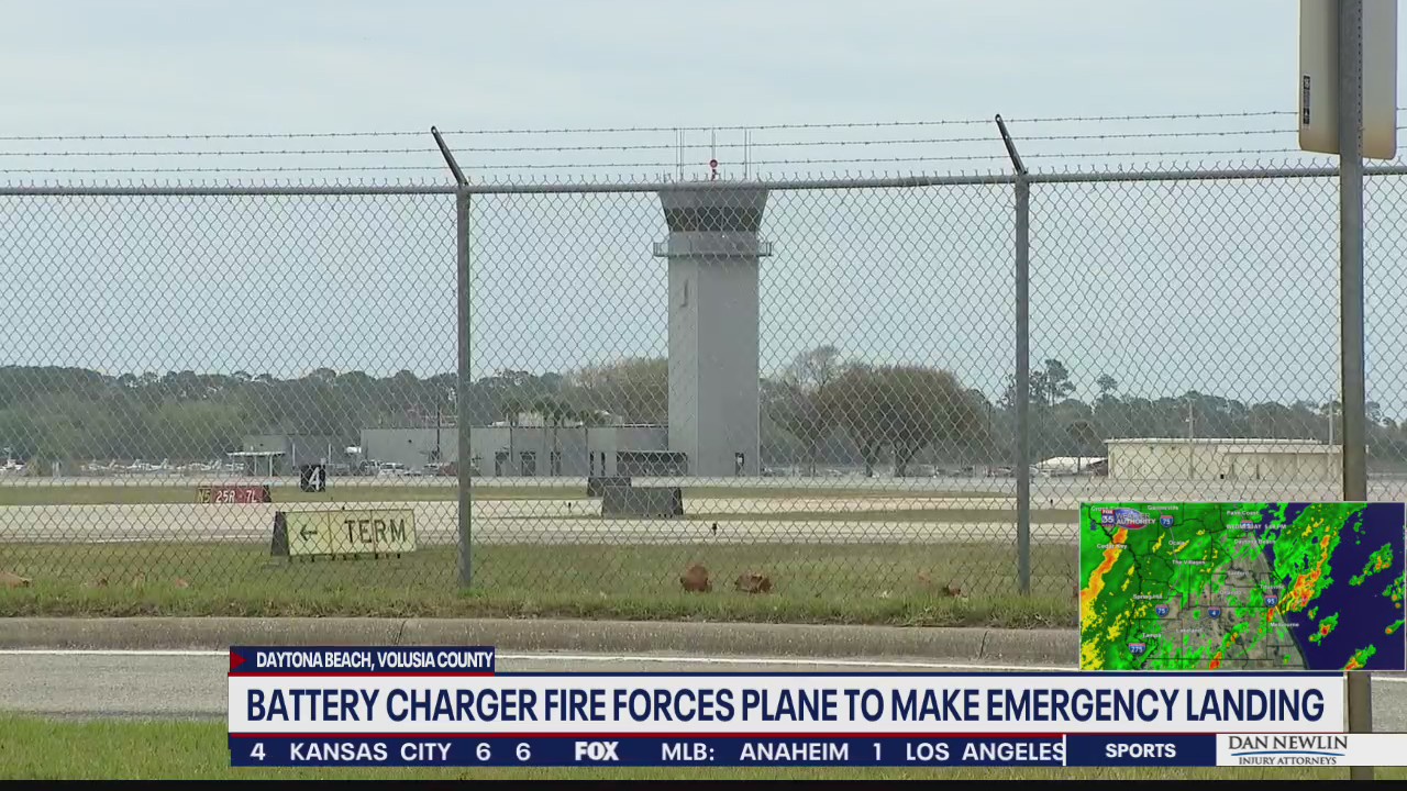 Battery charger fire forces plane to make emergency landing