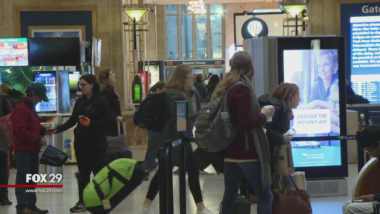 Hurry up and wait at 30th St. Station as people travel home after the holiday