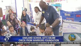 Warriors star gives Oakland school $40,000