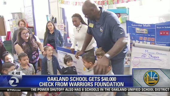 Warriors star gives Oakland school $40,000