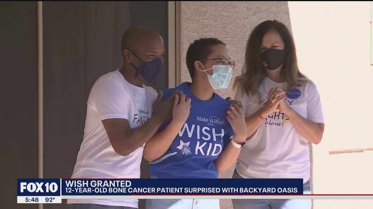 Bone cancer patient surprised with backyard oasis