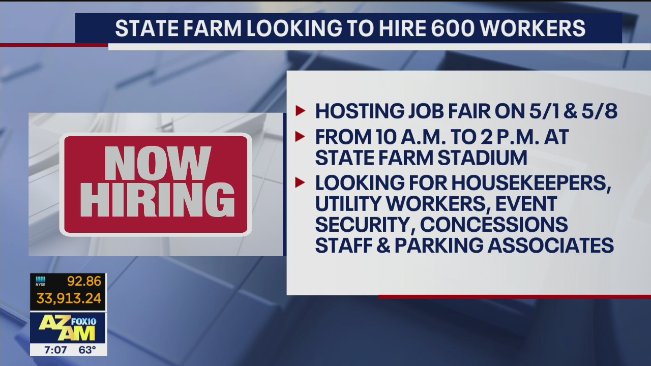 State Farm Stadium looking to hire 600 workers