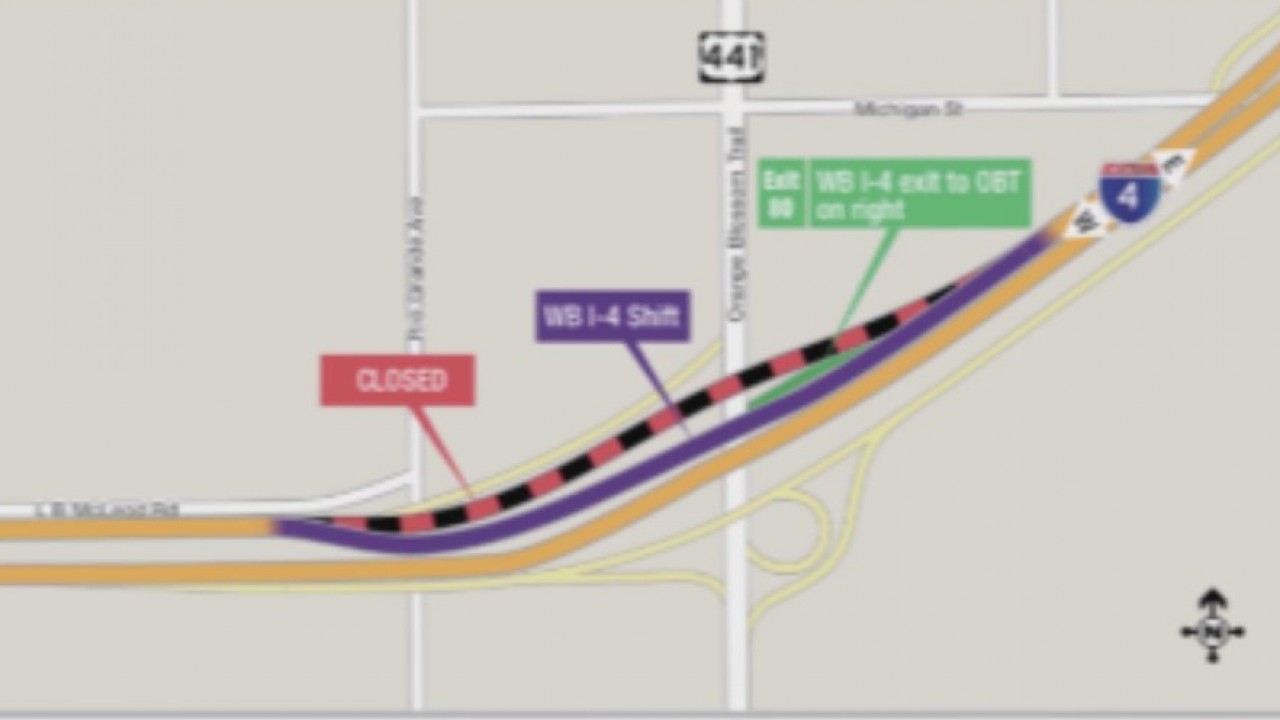 OBT off ramp shifting on Interstate 4