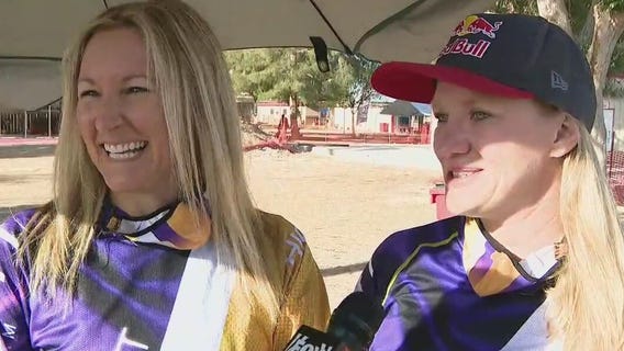 Women skydiving team training in Eloy