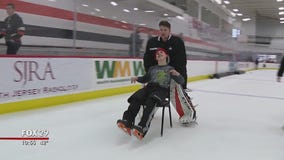 Flyers teach hockey to Overbrook School for the Blind students