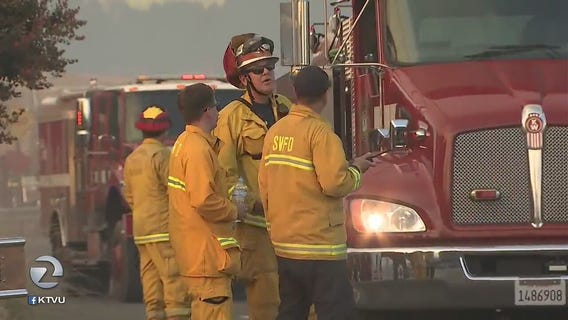 Grass fire in American Canyon burns close to several homes, evacuation order issued but not mandatory