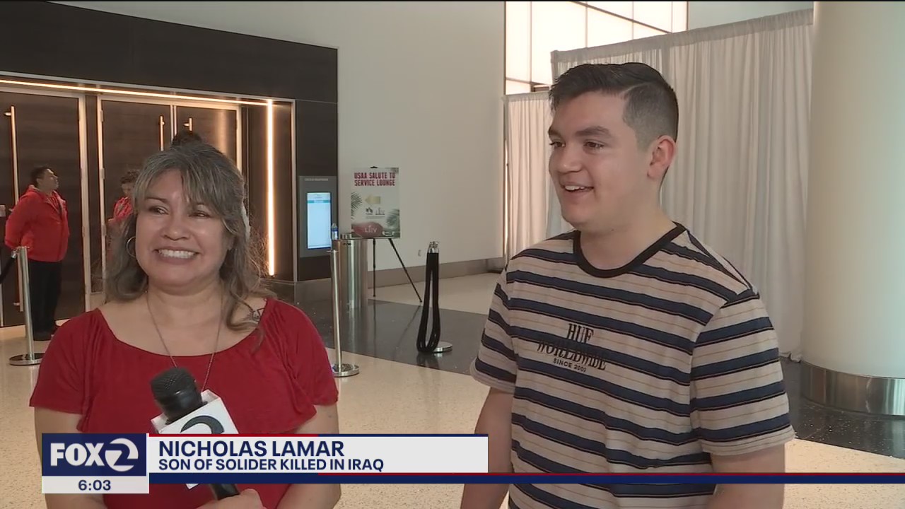 On the Eve of Super Bowl LIV, Claudine Wong meets Military family flown out by George Kittle