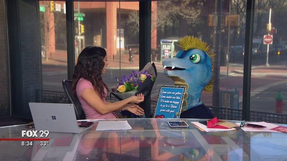 Union mascot Phang surprises Alex for Valentine's Day