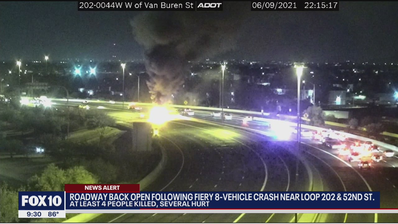 4 dead, 9 injured in fiery, multi-vehicle crash on Loop 202 | FOX 10 ...
