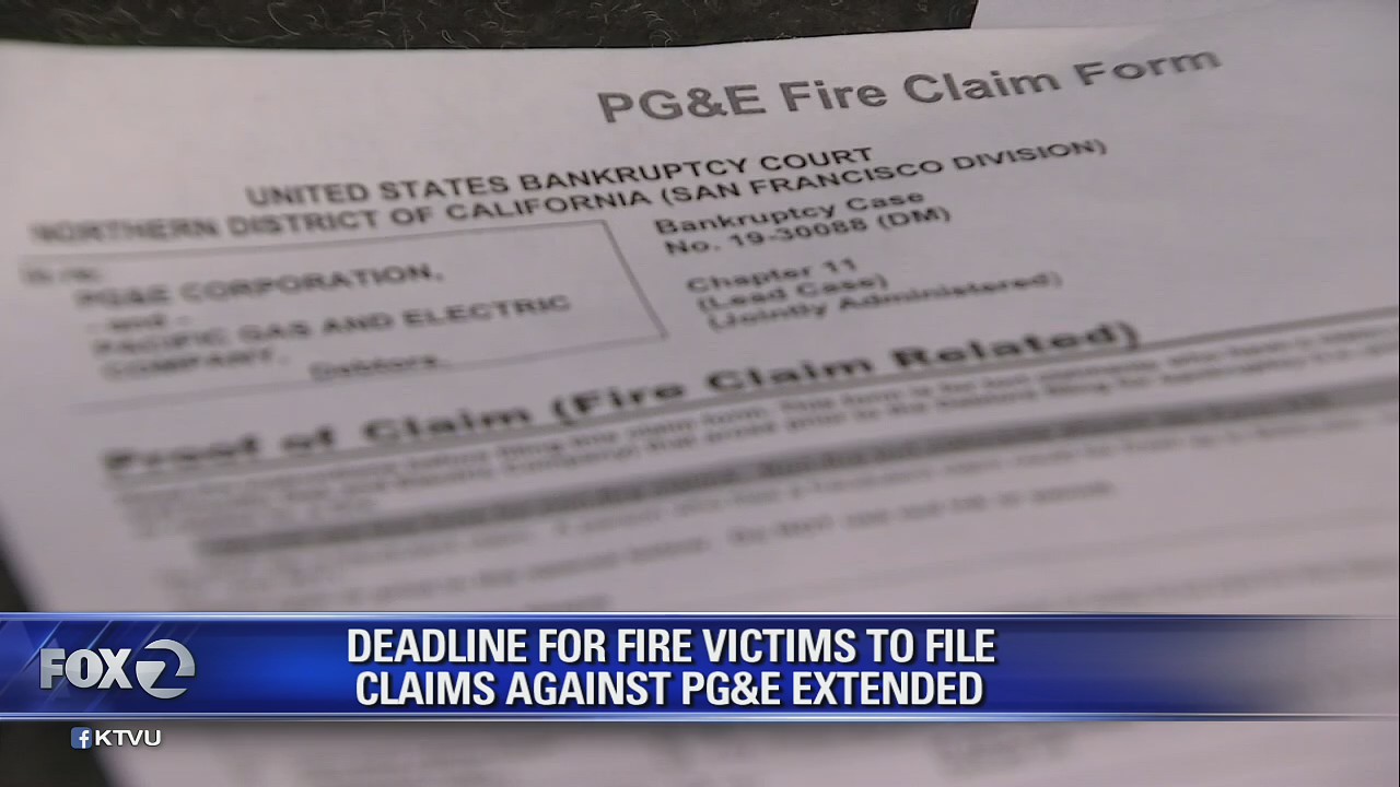 Deadline extended for claims against Pacific Gas and Electric relating to North Bay fires