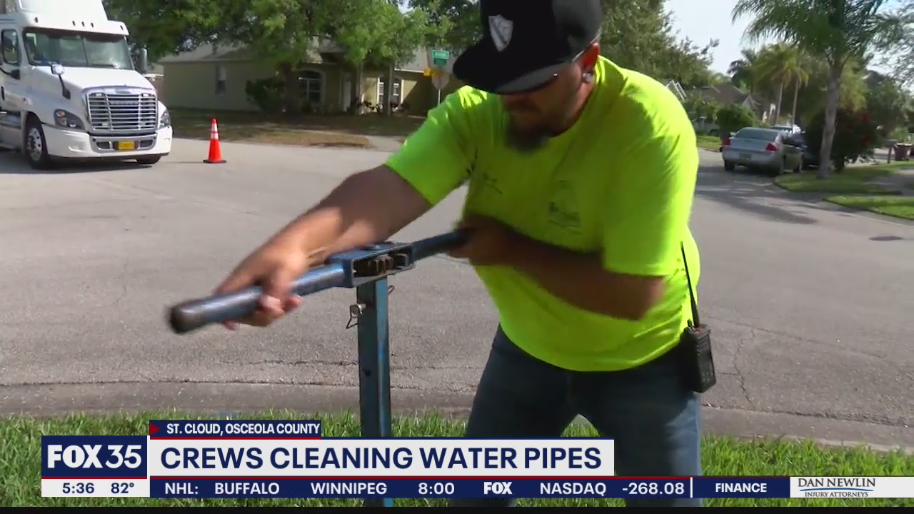 Crews cleaning out water pipes in St. Cloud through 'ice pigging' method