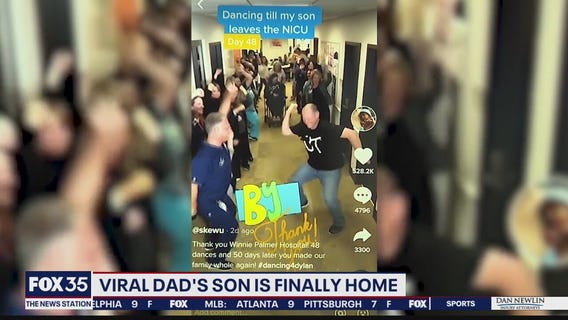 Son of dancing dad in viral TikTok video finally leaves NICU