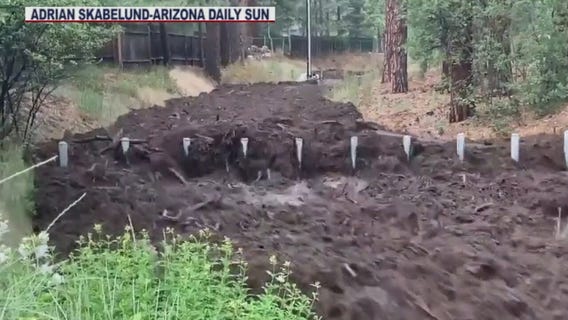 Heavy rain causes flash flooding along Museum Fire scar burn