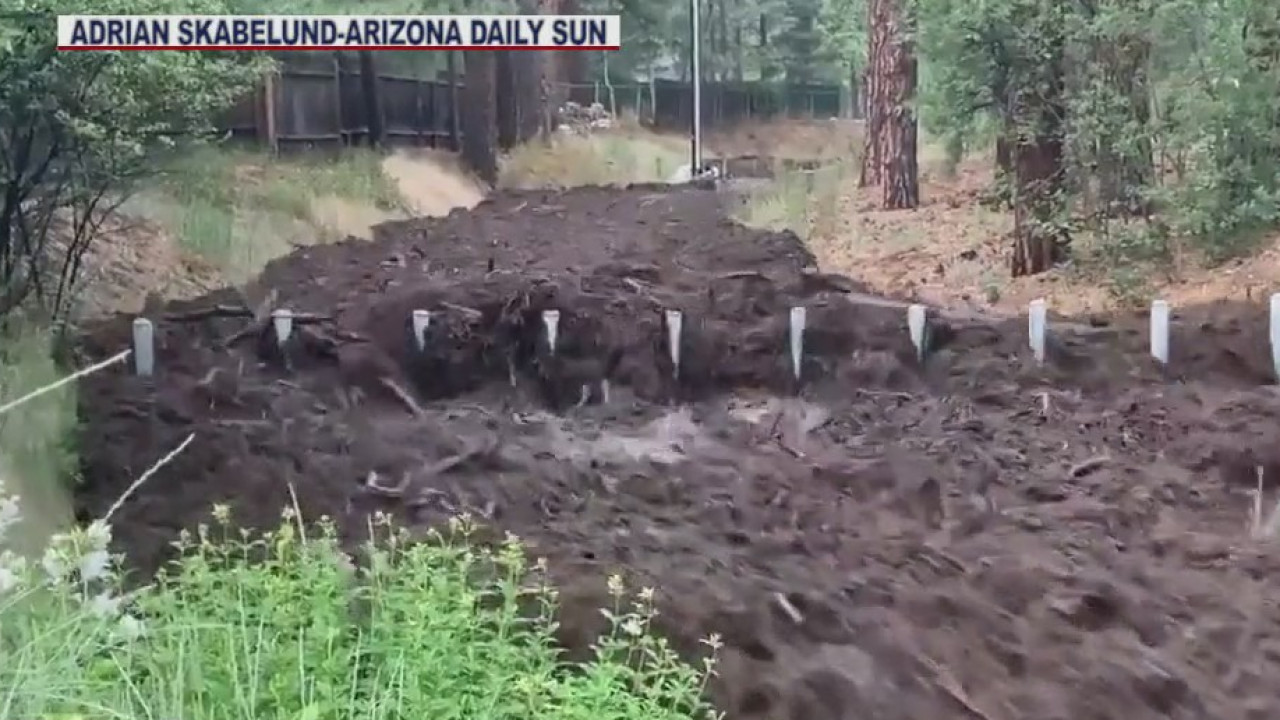 Heavy rain causes flash flooding along Museum Fire scar burn