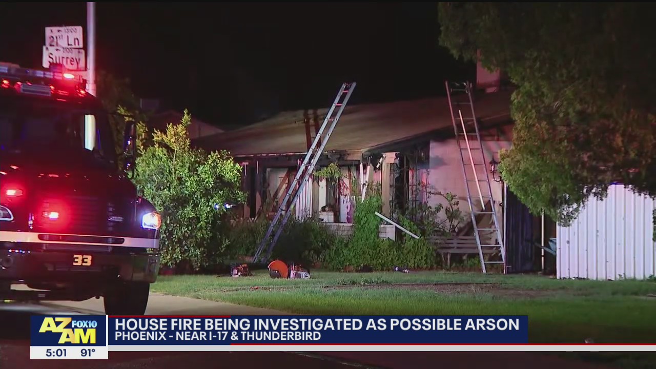 Phoenix FD: House fire being investigated as possible arson | FOX 10 ...