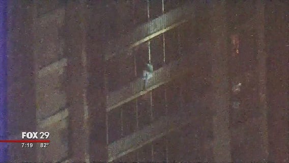 Only in Philly: Man scales high rise to escape fire