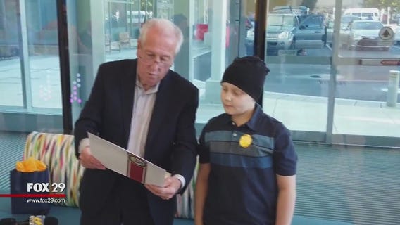 10-year-old boy battling cancer honored by mayor of Allentown