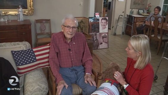 Therapy dog visits veterans