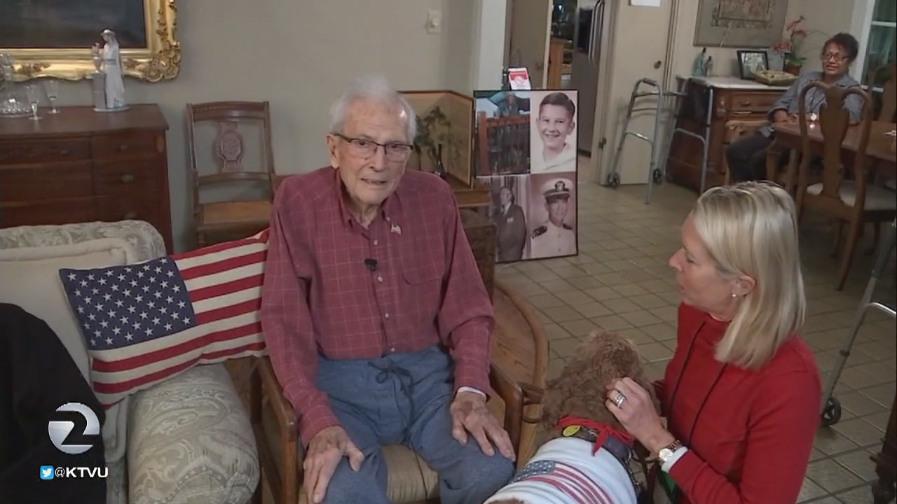 Therapy dog visits veterans