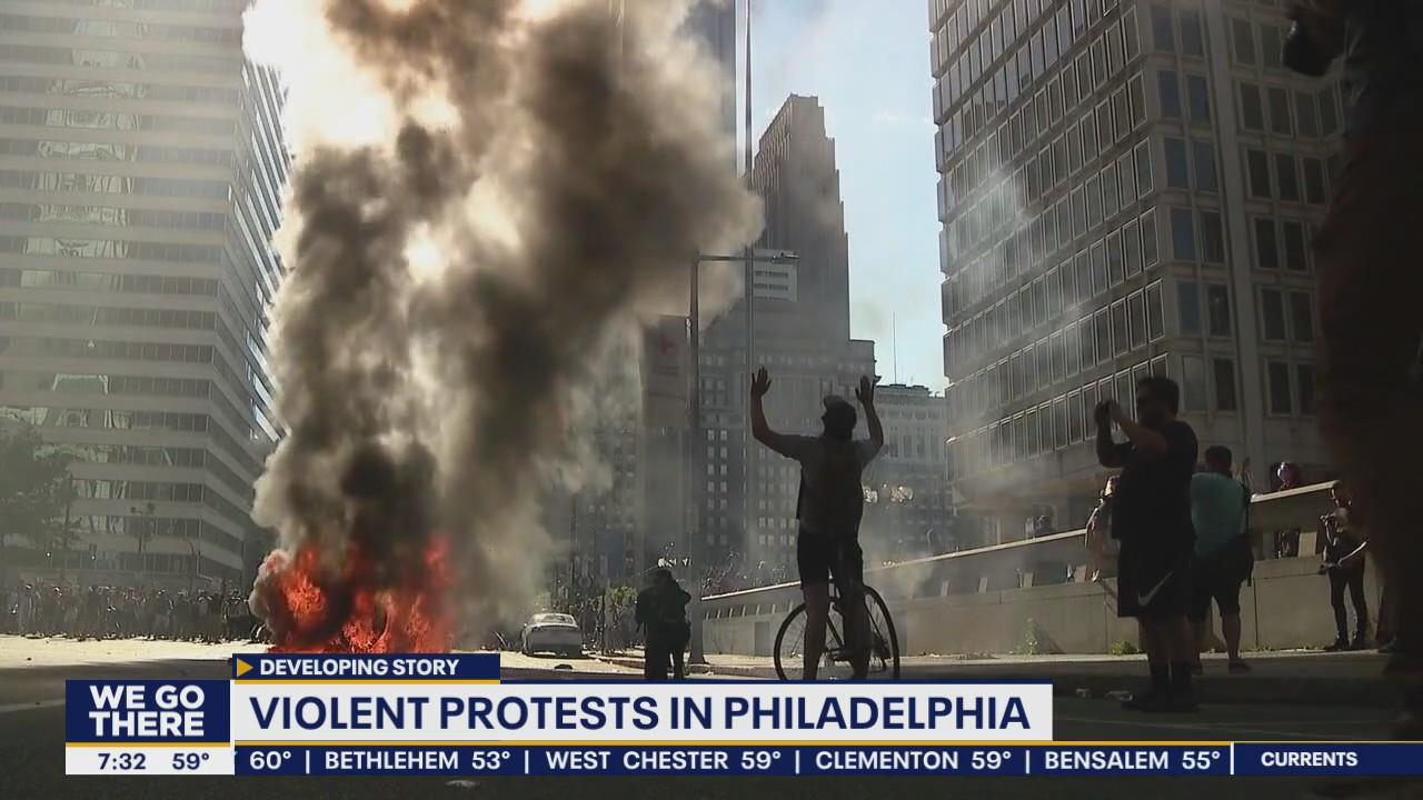 Anti-police brutality protests turn into violent riots in Philadelphia
