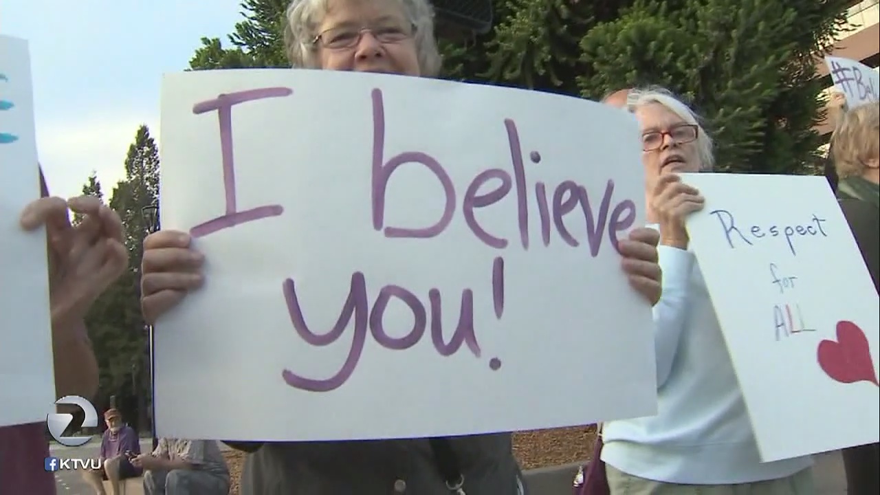 Large crowd gathers in Santa Rosa to protest 'rushed' Kavanaugh vote