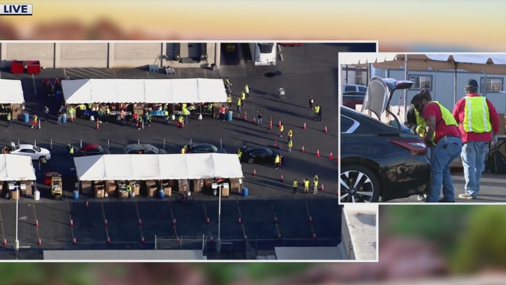 St. Mary's Food Bank Thanksgiving meal box distribution