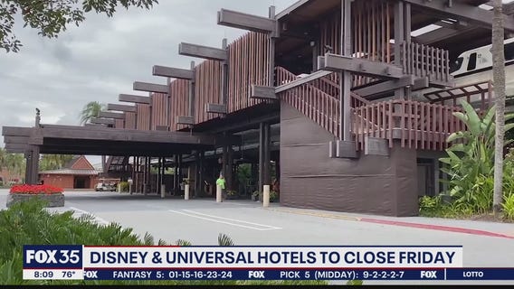 Disney and Uinversal hotels to close on Friday