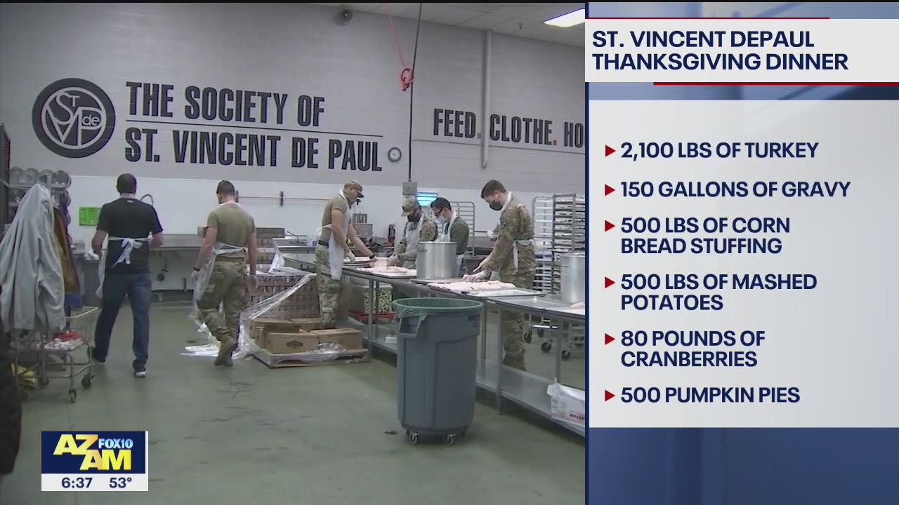 Preparations underway for Thanksgiving dinner at St. Vincent de Paul