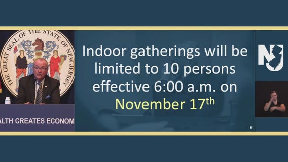 NJ Gov Phil Murphy announces tighter restrictions on gatherings due to COVID-19