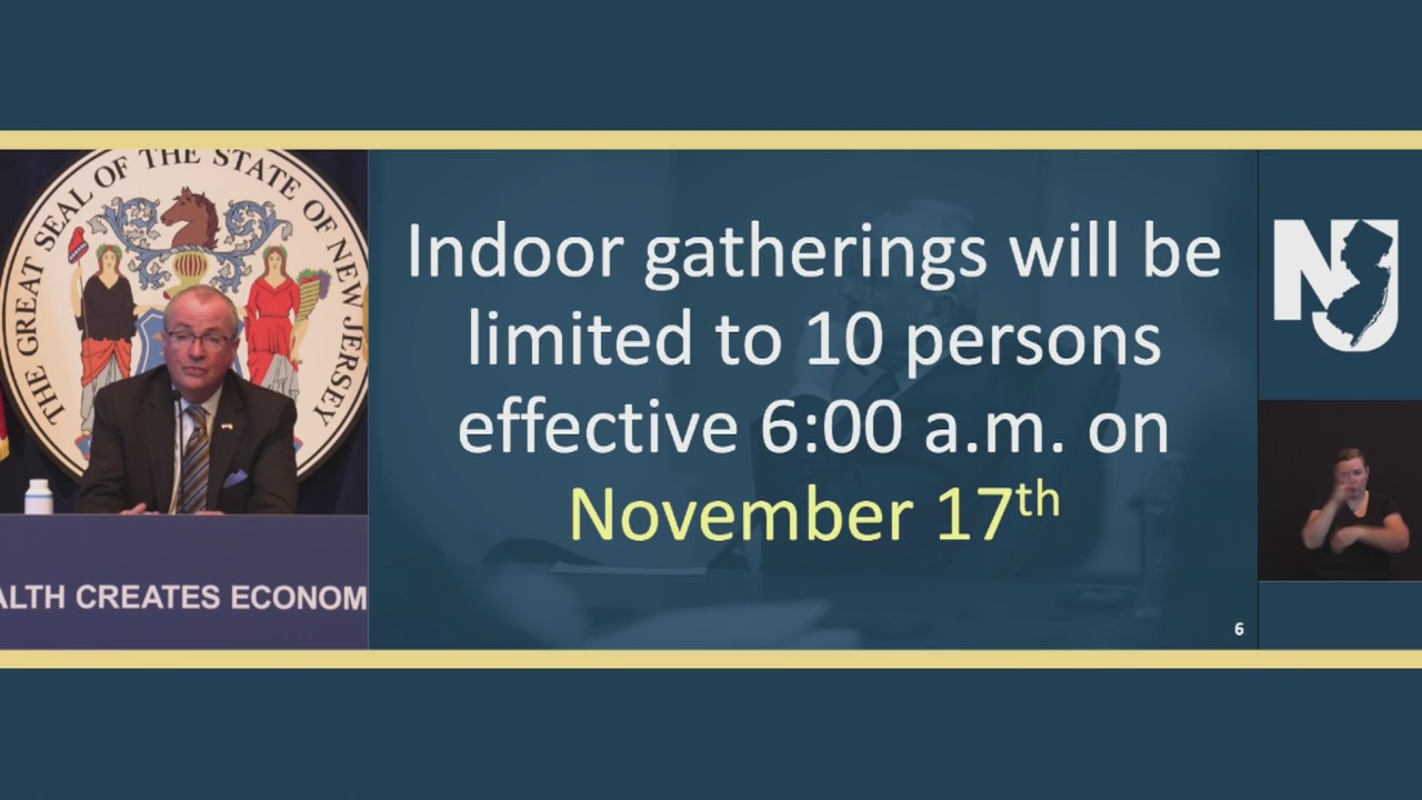 NJ Gov Phil Murphy announces tighter restrictions on gatherings due to COVID-19