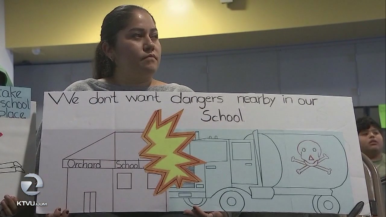 Parents from San Jose elementary school protest proposed overpass
