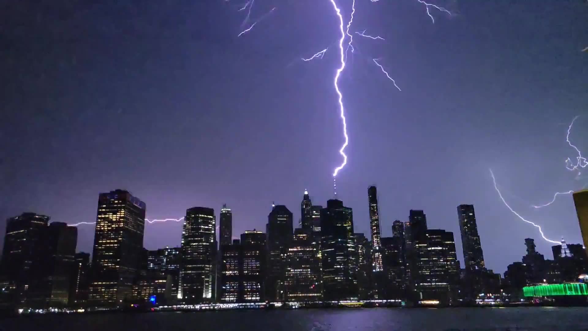 Watch as lightning heads skyward from NYC's World Trade Center
