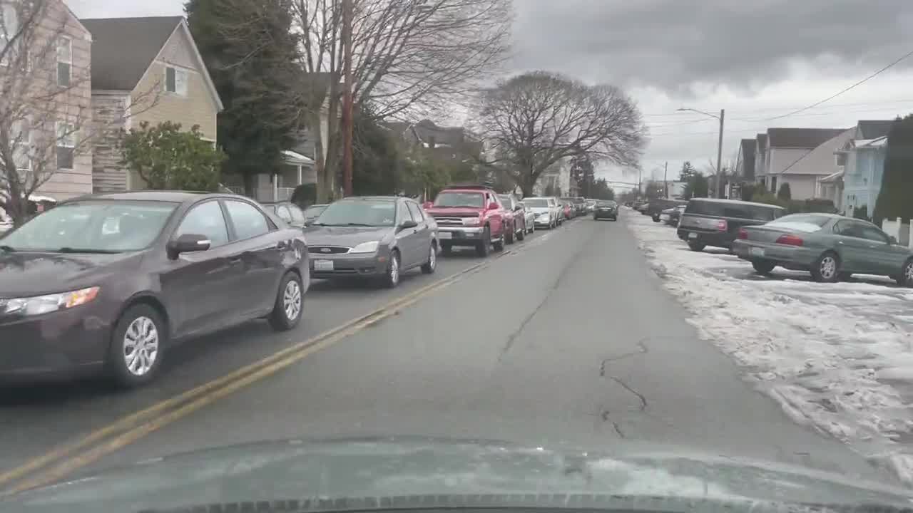 Video shows huge line of cars for COVID-19 testing in Everett
