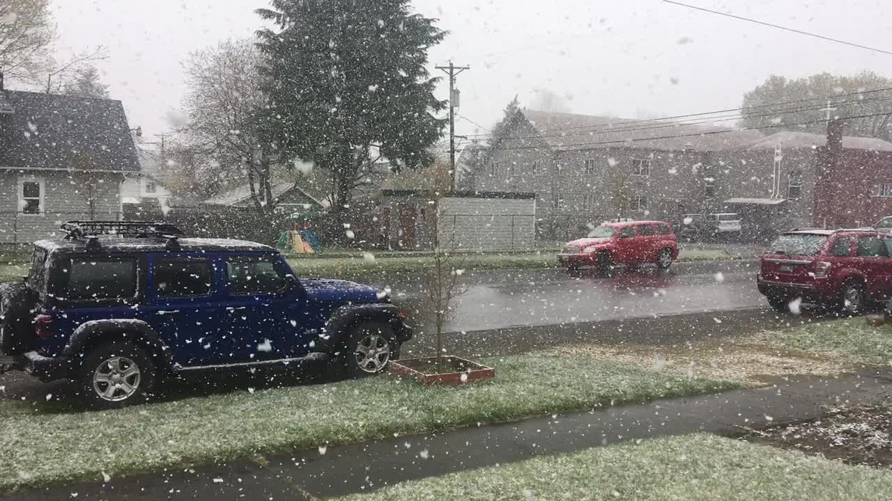 Snow falls in Tacoma as colder than normal temperatures stick around