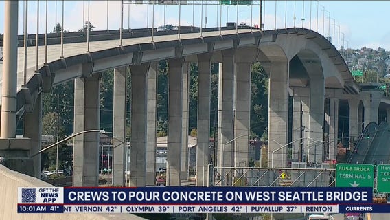Crews to pour concrete on West Seattle Bridge