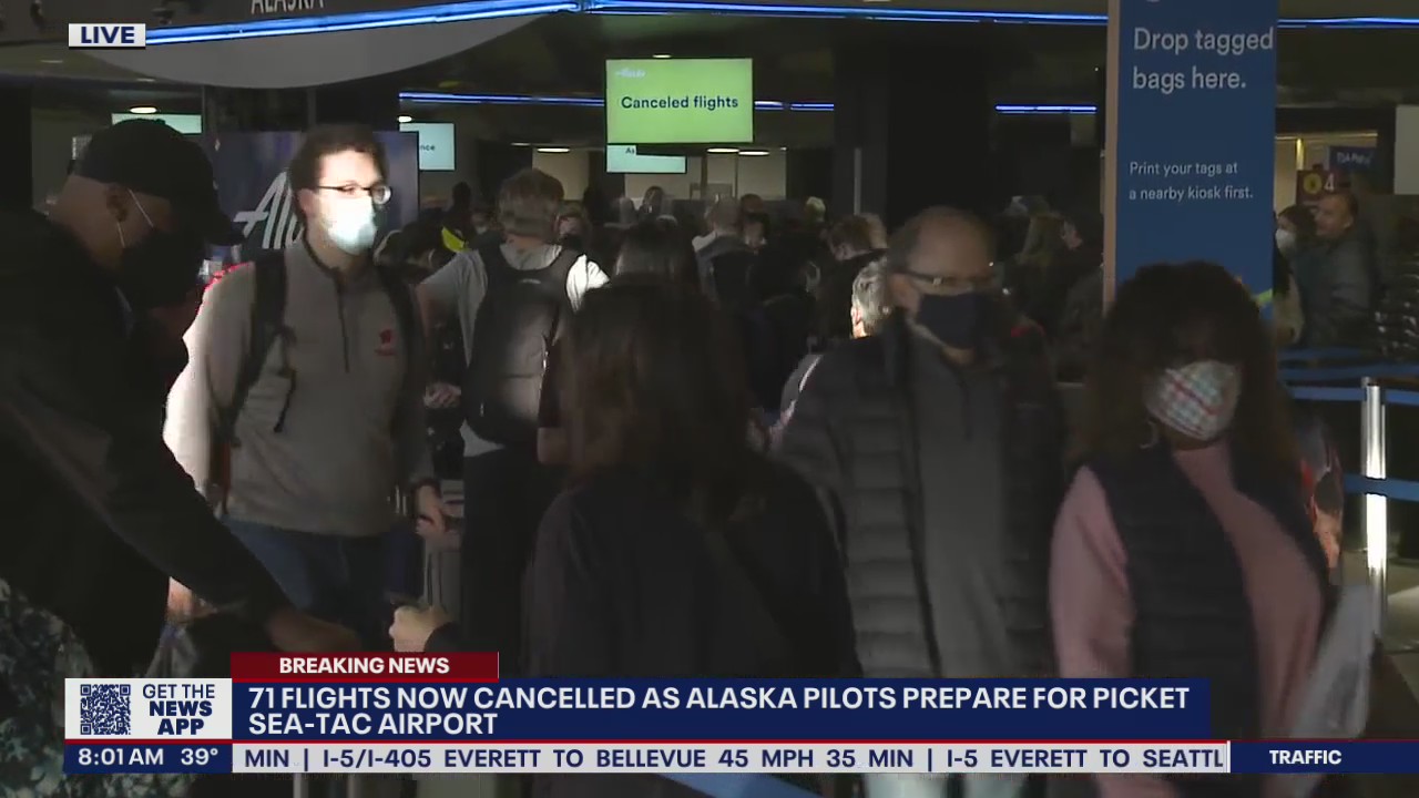 Alaska Airlines cancels dozens of flights as pilots prepare to picket