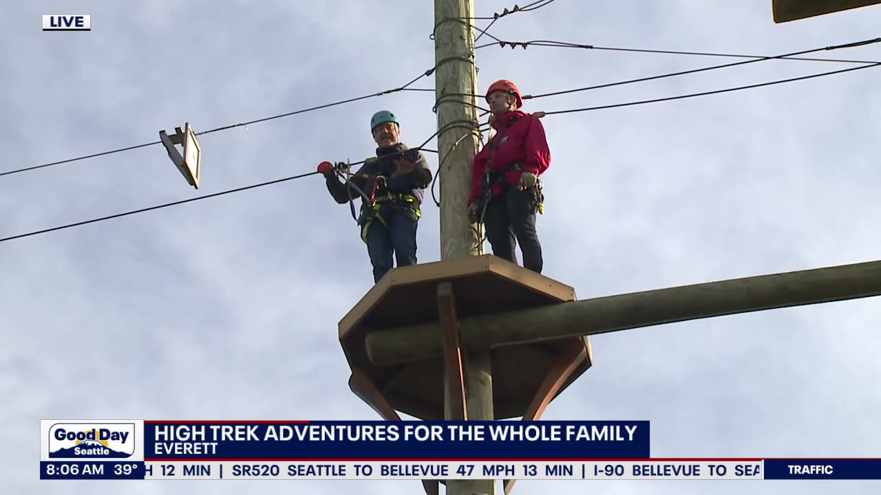 Good Day Seattle ziplines at High Trek Adventures in Everett