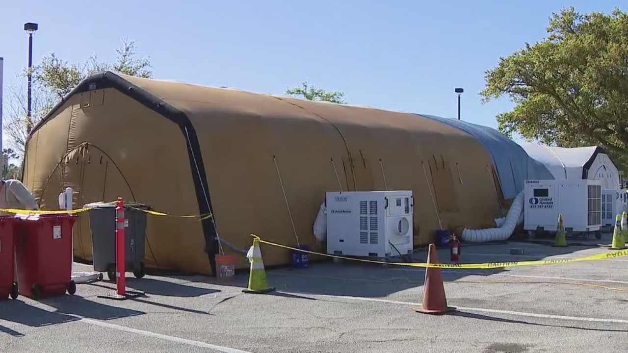 Tents outside of Halifax Health Medical Center is now fully operational
