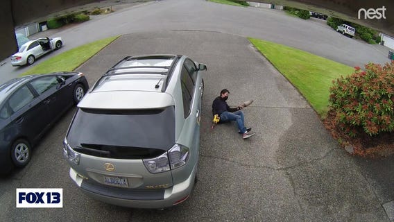 Gone in a flash: Police searching for suspect caught on video stealing catalytic converter