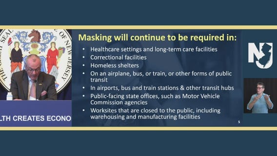 New Jersey lifting statewide indoor mask mandate Friday, May 28