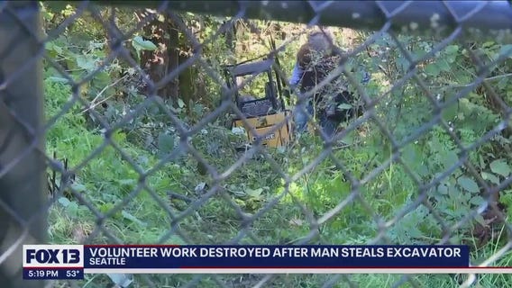 Volunteer work destroyed after man steals excavator